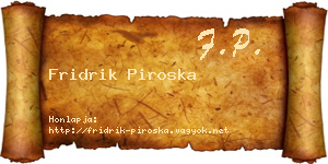 Fridrik Piroska névjegykártya
